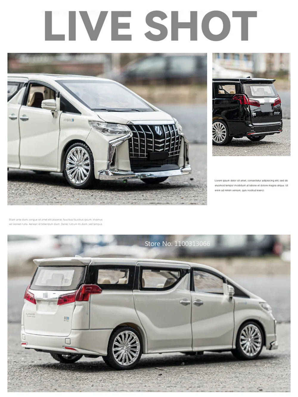 1:24 Alphard Coaster Model Cars Alloy Toy Doors Opened MPV Models with Light Music Vehicle for Kids Birthday Gift Decoration Toy