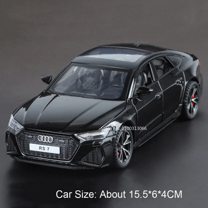 1:32 Alloy Diecast RS7 A6L Toys Cars Models Wheel Steering Light Music Vehicles 6 Doors Opened Miniature Car Toddler Kids Gifts