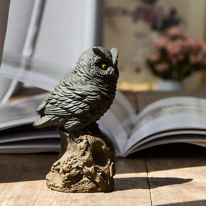 Creative Imitation Cast Iron Owl Ornaments Desktop Ornament Study Decor Handmade Animal Statues Desk Accessories Art Figurine