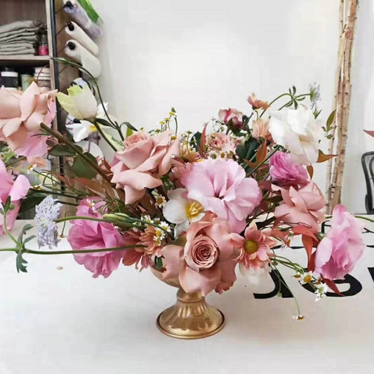 Vintage Metal Flower Vase Farmhouse Pot for Dried Floral Arrangements Container Table Centerpiece Rustic Wedding Home Decoration