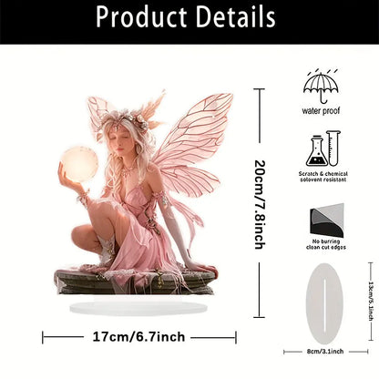 7in Acrylic fairy Tale Angel Elf Can Stand Tabletop Decoration Home Office Club cafe Decoration Friend Birthday Gift Photo Props
