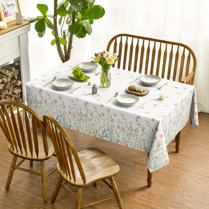 Spring Pink Flowers Rectangle Tablecloth Wedding Party Decor Seasonal Farmhouse Kitchen Dining Table Cloths Picnic Table Decor