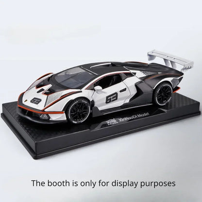 1:32 Scale Lambor SCV12 Alloy Car Toy Metal Diecast Model Vehicle with Light Sound Pull Back Function Sport Car for Boy Gifts