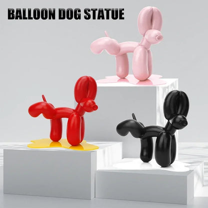 Neue pinkelnde Ballon-Hundeskulptur, Kunstharz, Kunsthandwerk, Tierstatue, Heimdekoration, Bürodekoration, nordische Skulpturen und Figuren