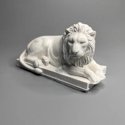 Stone Lion Chinese Style Town House Bonsai Gypsum Decoration Art Figurine, Aesthetic Home, Desktop Book Nook, Sculpture Ornament