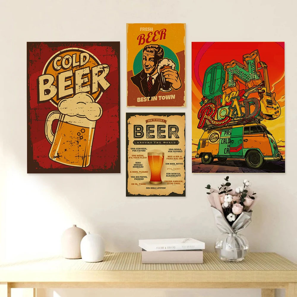 Beer Lovers Kraft Paper Posters Vintage Home Room Bar Cafe Decor Aesthetic Art Wall Painting