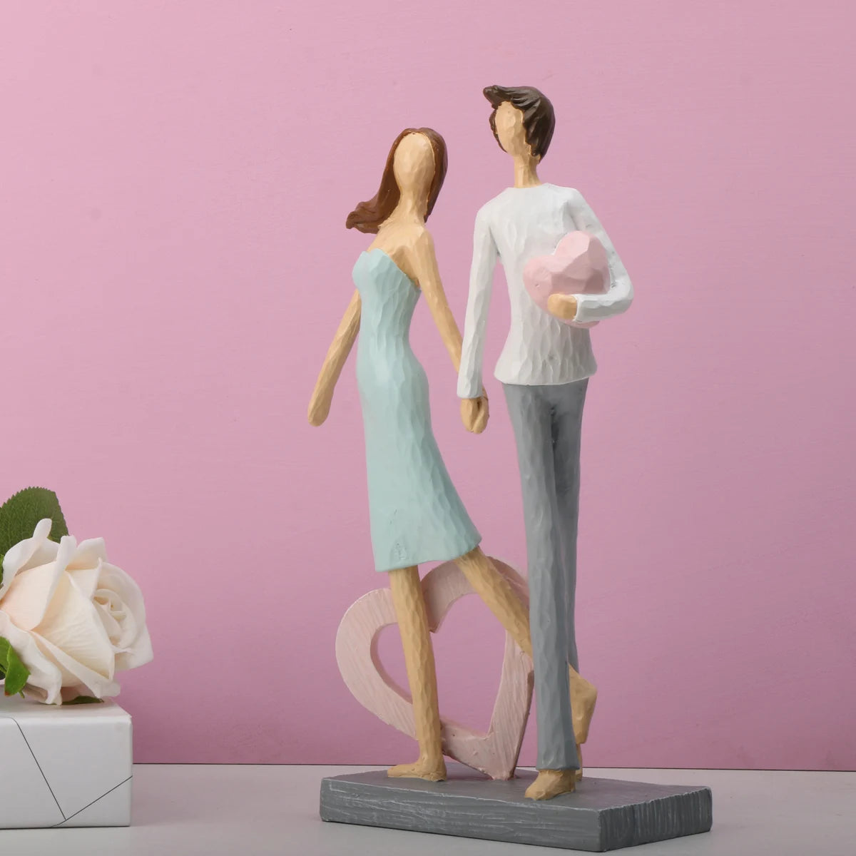 1pc Abstract Couple Character Ornament, Resin Statue ArtCraft, For Bookshelf Home Living Room Office Cafe DecorRoom Tabletop Dis