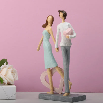 1pc Abstract Couple Character Ornament, Resin Statue ArtCraft, For Bookshelf Home Living Room Office Cafe DecorRoom Tabletop Dis