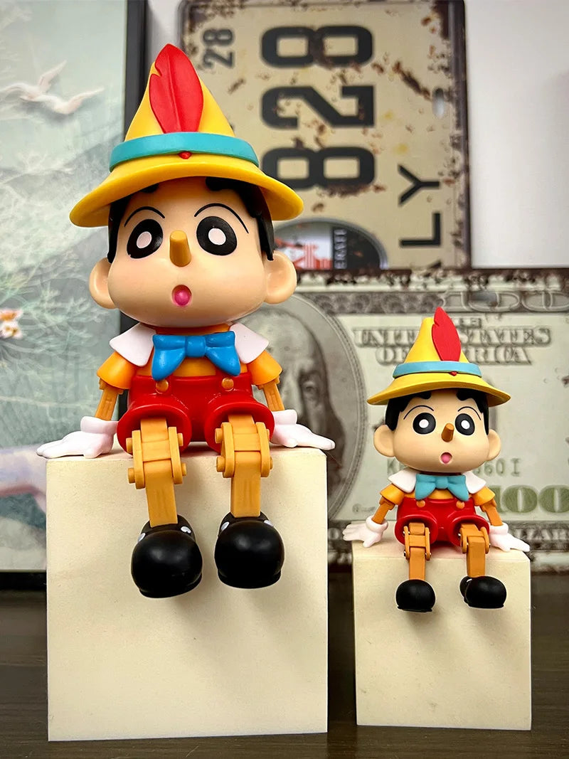 Crayon Shin-chan Cos Pinocchio Anime Figure Home Decoration 4-size Ornament Cute Dolls Birthday Gifts Kawaii Action Figure