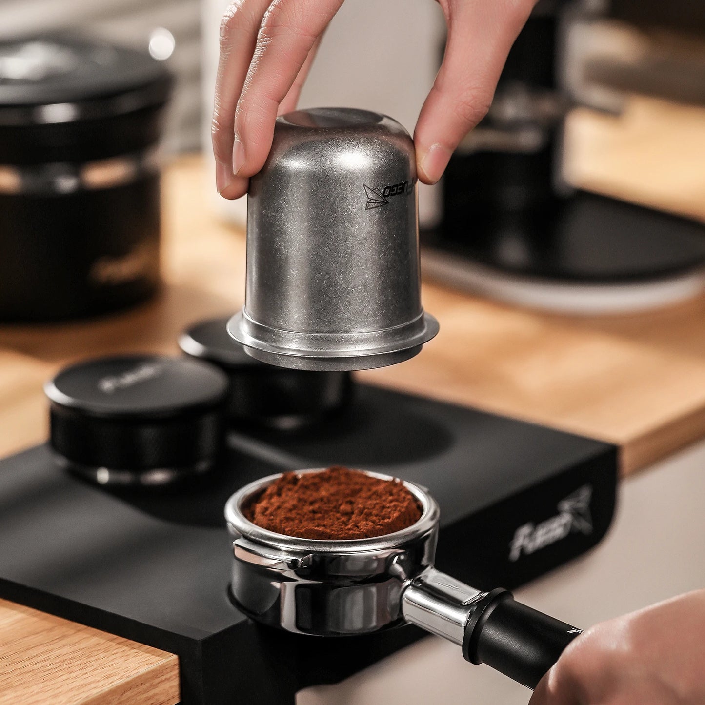 Fuego 58 mm Dosierbecher, Espresso-Kaffee-Dosierbecher, kompatibel mit 58 mm Siebträger, 304 Edelstahl-Espressomaschinen-Zubehör
