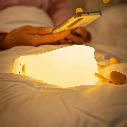 Silicone Duck Nightlights Led Night Light Rechargeable Lamp USB Cartoon Children Kid Bedroom Creative Decoration Birthday Gift