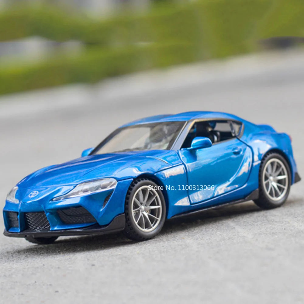 1:32 GR Supra Alphard Miniature Supercar Toy Models Alloy Diecast Sports Cars Pull Back Doors Opened Sound Light Collection Toys