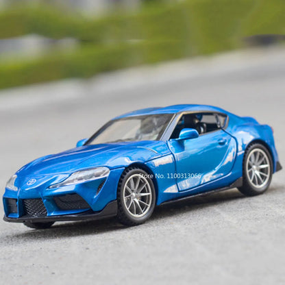 1:32 GR Supra Alphard Miniature Supercar Toy Models Alloy Diecast Sports Cars Pull Back Doors Opened Sound Light Collection Toys
