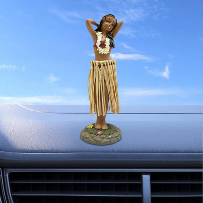 Danse fille hawaïenne tableau de bord poupée danseuse Style Vintage Collection Figurines tableau de bord Bobbleheads pour décor de tableau de bord de voiture