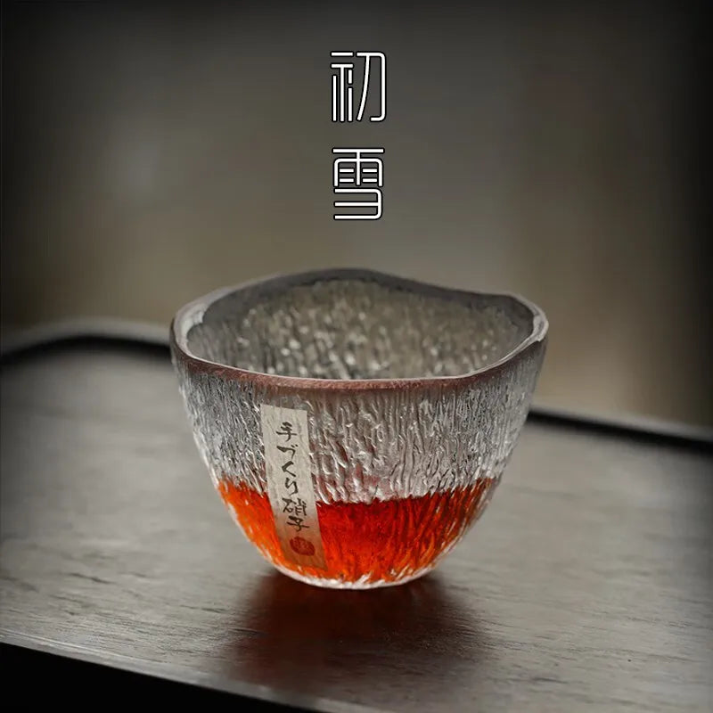 1pc 160ml Heat-resistant Glass Tea Cup Rain Drop Cup Transparent Glass Drinking Japanese Kung Fu Tea Set Wine Glass