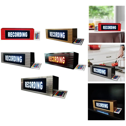 Recording Sign with Remote LED Illuminated for Home Decoration Music Banner