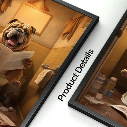 Highland Cow Sheep Mouse Sitting on The Toilet Reading Newspaper Poster Animal Print Canvas Painting Funny Bathroom Wall Decor