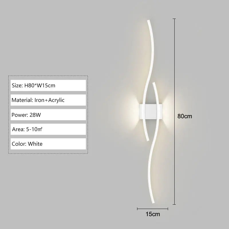 Indoor LED Wall Lights Wall Lamps for Bedroom Bedside Wall Sconces Black Gold White Indoor Lighting for Corridor Aisle Balcony