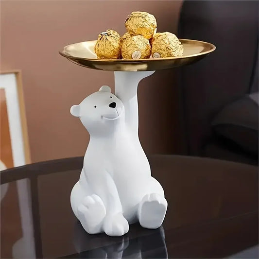 Creative Polar Bear Seated Position Tray Storage Accessories That Can Store Keys Decorations for Friends Birthday Gifts