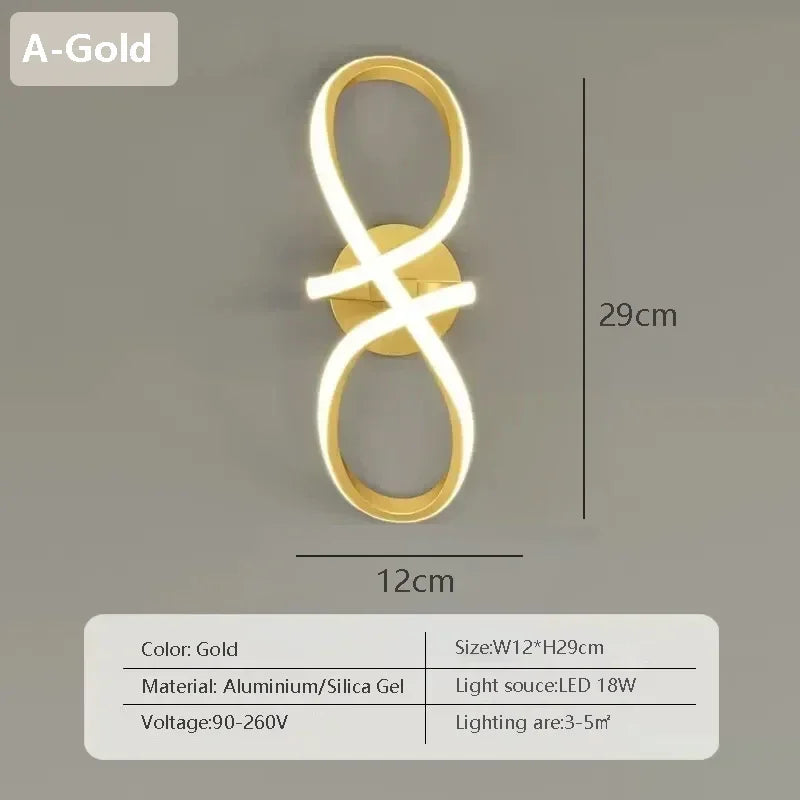 Modern LED Wall Lamp Nordic Gold Bedroom Bedside Wall Lights With Plug Wall Sconce For Minimalist Entryway Corridor Aisle lights