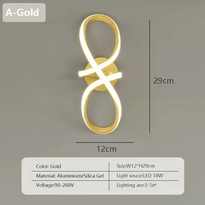 Modern LED Wall Lamp Nordic Gold Bedroom Bedside Wall Lights With Plug Wall Sconce For Minimalist Entryway Corridor Aisle lights