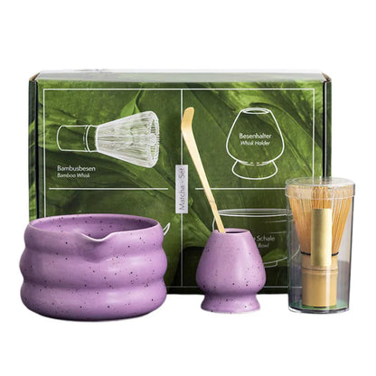 4/pcs Japanese Matcha Set Matcha Bowl With Mouth Song Dynasty Tea Tip Tool Matcha Whisker Stand