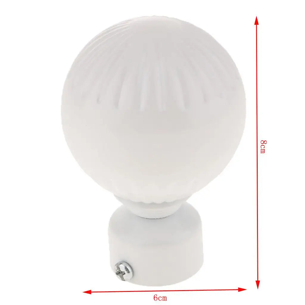 Unique Design 28mm Diameter Curtain Rod End Finial Caps black and white - -White