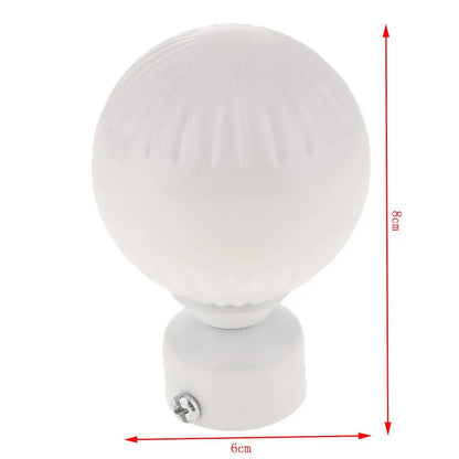 Unique Design 28mm Diameter Curtain Rod End Finial Caps black and white - -White