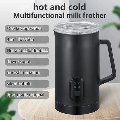 4 In 1 Milk Frother Cooker Hand Mixer for Coffee Milk Foamer Machine Stainless Steel Milk Heating Steamer Foamer Electric Auto-