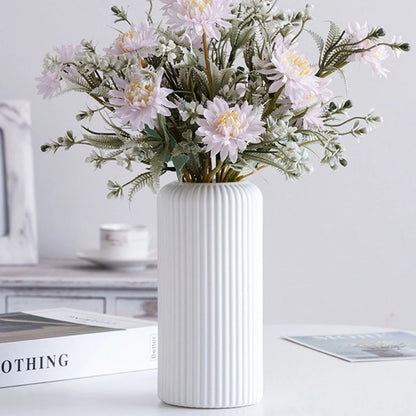 Modern Flower Vase Imitation Ceramic Flower Pot Plants Flowers Arrangement Container Ornament Home Living Room Decor