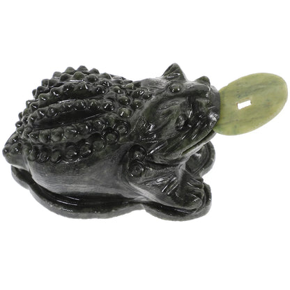 Statue Toad Money Frog Jade Animal Shui Feng Sculpturefortune Charm Ornament Figurine Decoration Desktop Figurines