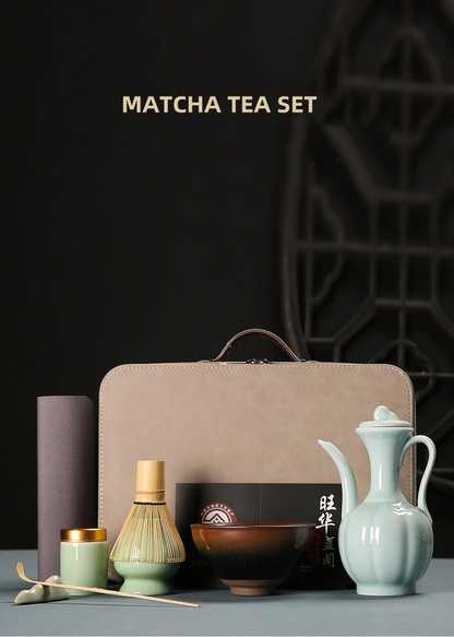 Conjunto de presentes de chá matcha feitos à mão