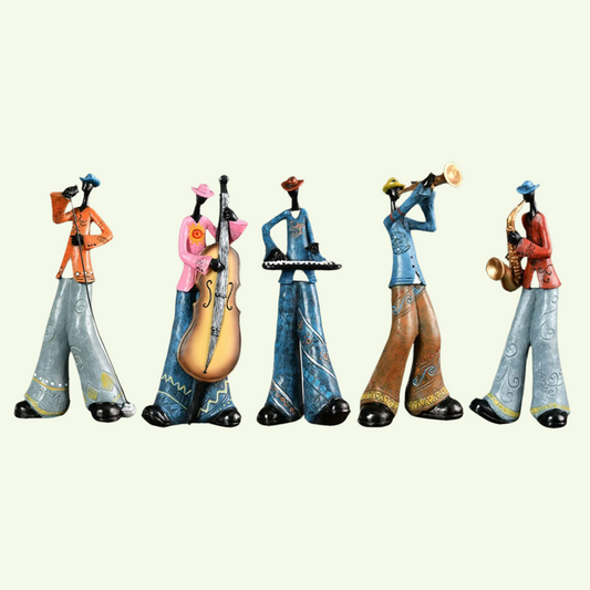 Rock Band Musik Seni Model Model Patung Kreatif Ruang Tamu Dekorasi Kabinet Anggur Ornamen Persediaan Kerajinan Resin Figurine