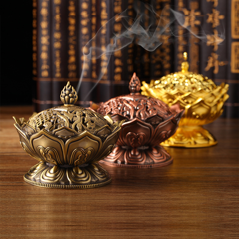 Chinese brass incense burner - acacuss