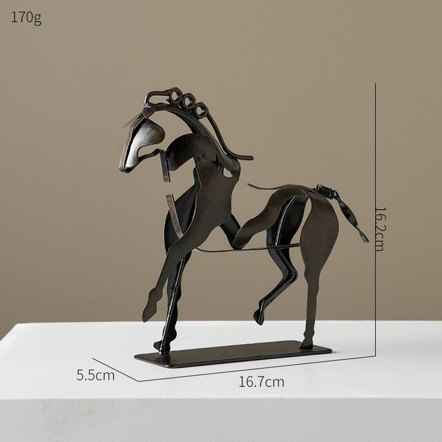 Decoração de casa Escultura de cavalos de metal Adonis Tridimensional abstrato abstrato de desktop decoração de escritórios de Natal enfeites de Natal