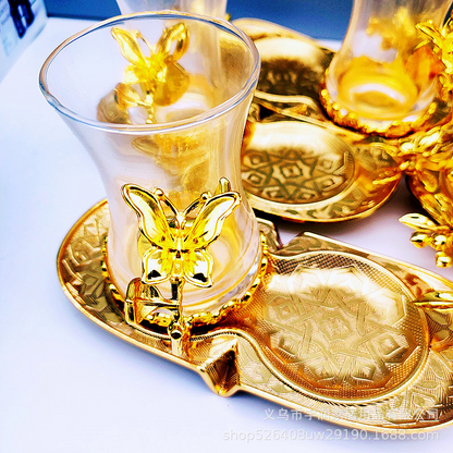 סט תה טורקי זהב