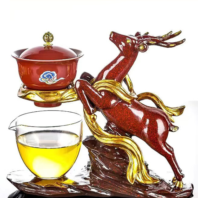 Yaratıcı geyik cam çaydanlık ısıya dayanıklı cam çaydanlık infüzer çay damla tencere