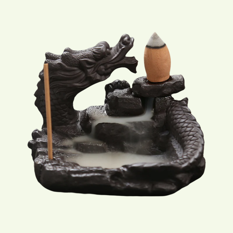Dragon Backflow Incense Burner for Cones and Sticks