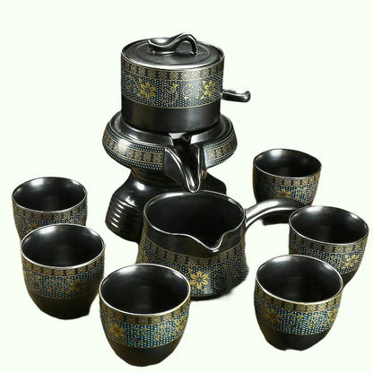 مجموعة كاملة من طقم شاي الكونغ فو السيراميك الأوتوماتيكي