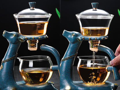 Infusor de chá de folhas soltas automáticas para chá de ervas Best Tea Lover Gift | Caixa de presente de chá orgânico infusor de chá com veado com filtro de chá