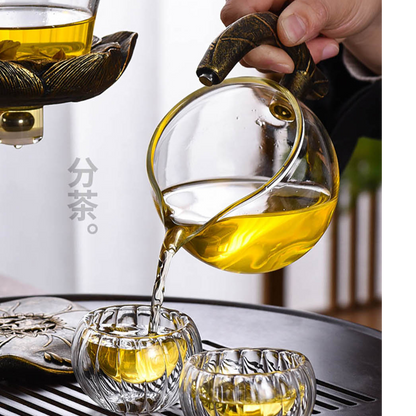 Service à thé paresseux Kung Fu en verre