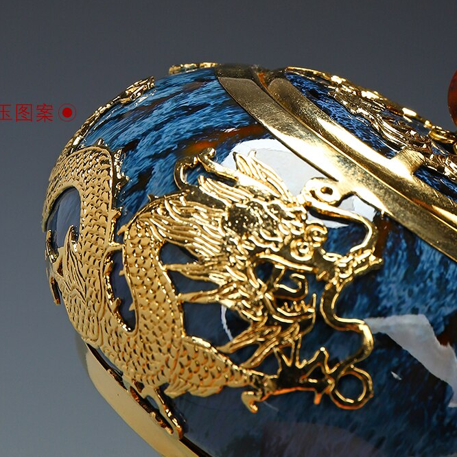 Unik Kung Fu -tekanne håndlaget gullbelagt med ibenholt trehåndtak