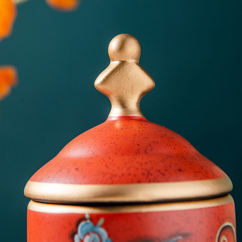 Kinesisk te -tinn laget av keramikk, retro stein, lufttett, gong fu laget av keramikk, for søtsaker, teseremoniutstyr