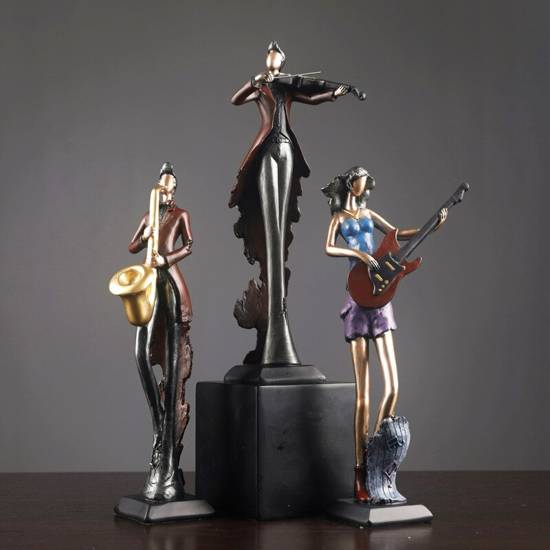Unik bokhylla dekor musik konst karaktärsmodell staty kreativt vardagsrum dekoration vin skåp ornament figur