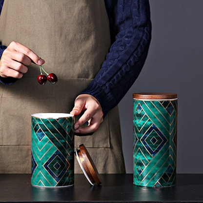 Керамический кофейный банка герметичный кофе -контейнер | Керамические чайные банки, ретро -камень, герметичный