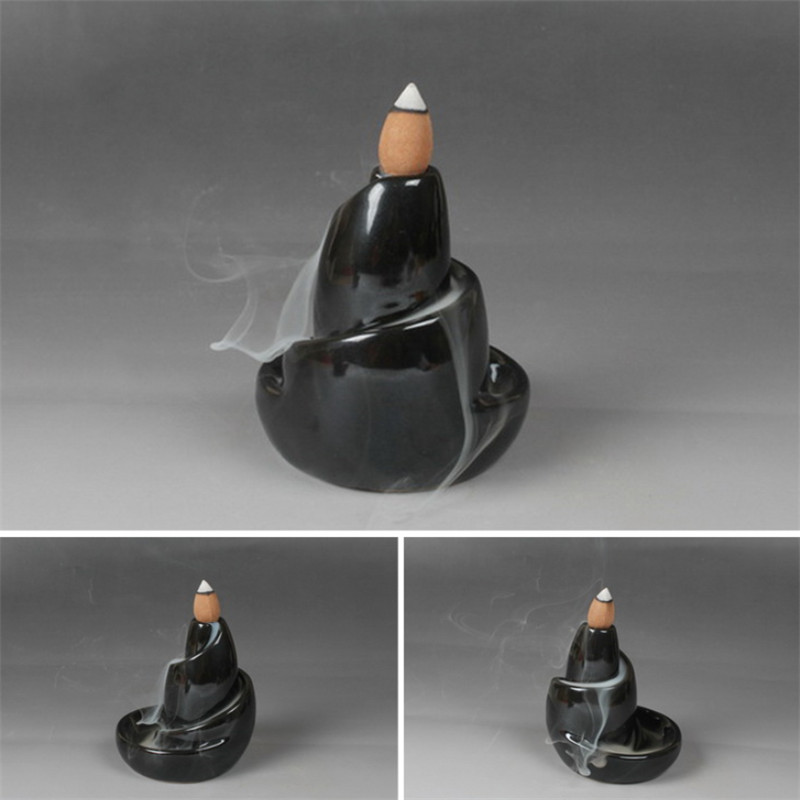 Quemador de incienso de cerámica minimalista cascada humo de sándalo