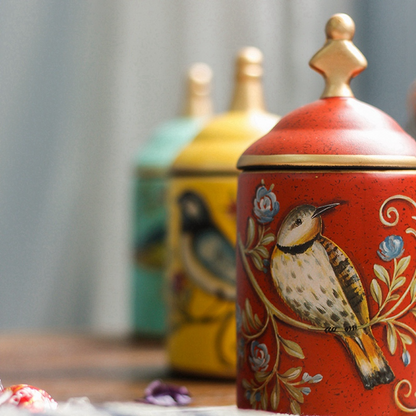 Kaleng teh Cina yang terbuat dari keramik, batu retro, kedap udara, gong fu terbuat dari keramik, untuk permen, aksesoris upacara teh