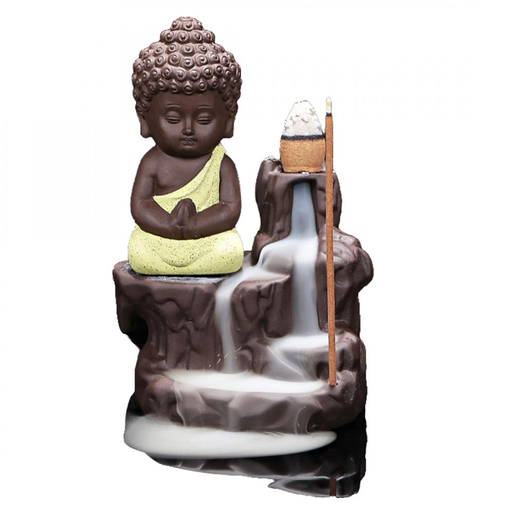 Buddha bruciatore di incenso a cascata di fumo