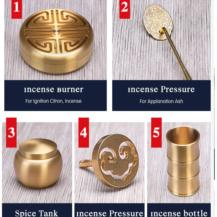 Powder Incense Burner Brass Kit