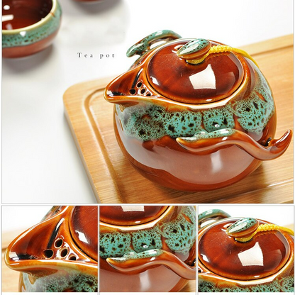 Conjunto de chá portátil de cerâmica
